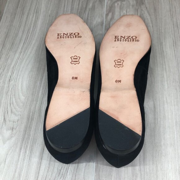Enzo Angiolini Loafers Womens 8M Black Suede Slip On Shoes - Picture 11 of 11